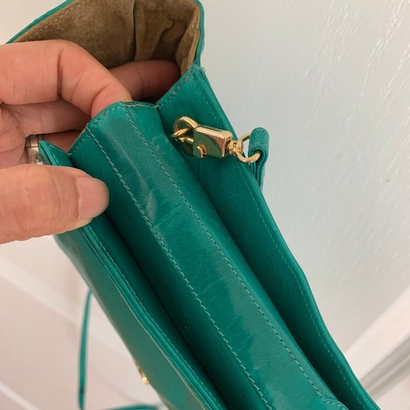 Vintage 70S Boho Small Bags Shoulder Messenger Clutch Green Teal - Picture 7 of 7